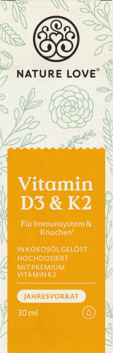 Vitamin D3 1000 I.E. + ml Tropfen, K2 30