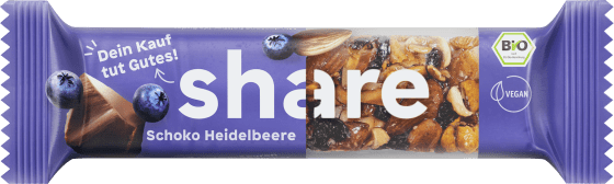 Schoko Nussriegel, Heidelbeere, 35 g