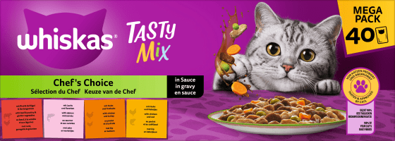 Nassfutter Katze Chef\'s Choice in Sauce, Tasty Mix Multipack (40x85 g), 3,4 kg