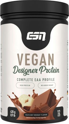 Proteinpulver Designer Protein, Hazelnut Nougat, vegan, 420 g