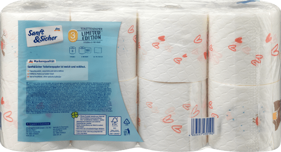Toilettenpapier 3lagig 8x180, 8 St