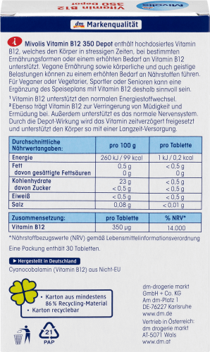 Vitamin B12 350 Depot, 30 g Mini-Tabletten, 6