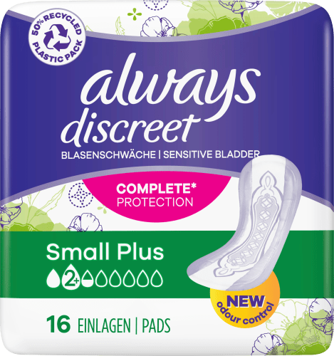 discreet Einlagen Plus, 16 Inkontinenz Small St
