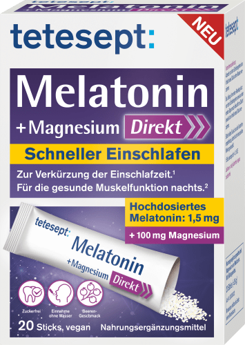 Melatonin Magnesium Direkt Sticks, 36 g | Schlafen & Nerven