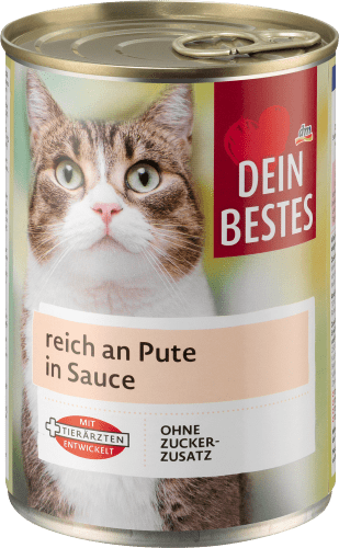 Nassfutter Katze, reich an Pute in Sauce, 415 g