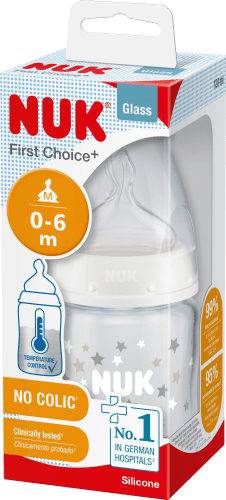 Choice, First Monate, St Glas 0-6 120 aus 1 ml, Babyflasche weiß,