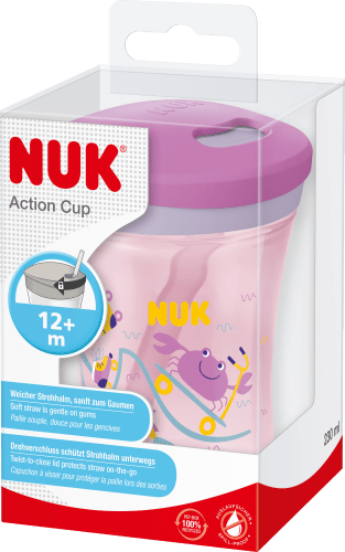 Trinkhalmbecher Evolution Action Cup ml, pink, St 230 1