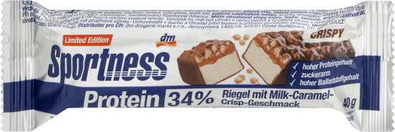 Proteinriegel 34%, Milk Caramel Crisp Geschmack, 40 g | Protein Riegel