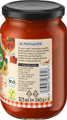 325 ml gegrillte Paprika, Tomatensoße,