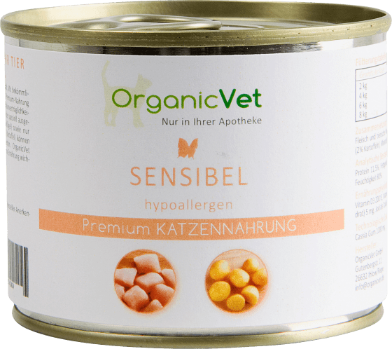 sensibel (6x200 Katze g), Multipack 1,2 Geflügel, Nassfutter mit hypoallergen, kg