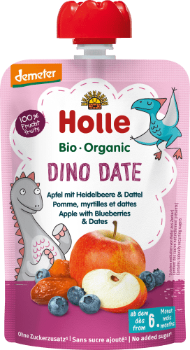 Quetschie Dino Date, Apfel mit Heidelbeere & Dattel ab 6 Monaten, 100 g