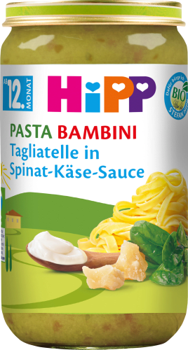 Menü Pasta Bambini Tagliatelle in Spinat-Käse-Sauce ab dem 12. Monat, 250 g
