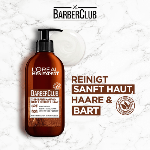 Bartshampoo Barber Club 3in1, 200 ml