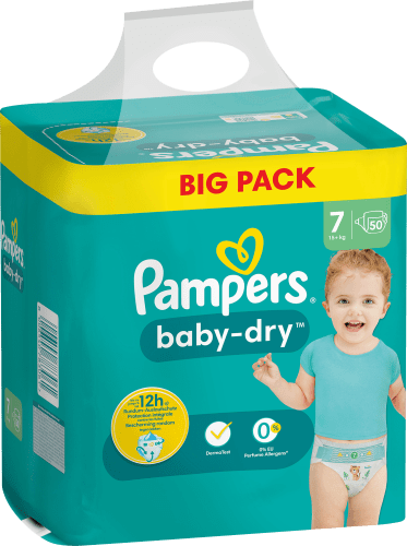 Windeln Baby Dry Gr. 7 Doppelpack, kg), Large 50 St (15+ Extra