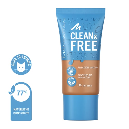 ml 30 Clean 34, Tint Free Beige Skin & Foundation Soft