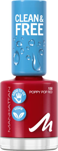 Free Pop Nagellack Red, 156 & 8 Clean ml Poppy