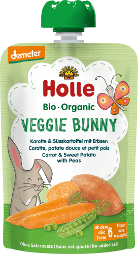 Quetschie Veggie Bunny, Karotte, Süsskartoffel mit Erbsen ab 6 Monaten, 100 g