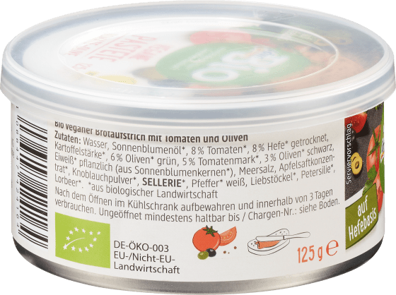 Brotaufstrich, Vegane Olive, Pastete g 125 Tomate