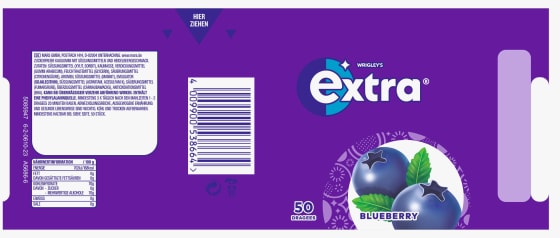Kaugummi Extra, Blueberry, zuckerfrei, 50 St