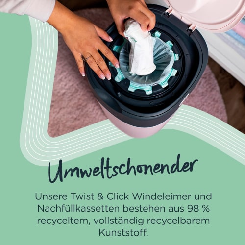 Windeleimer Twist & Nachfüllpacks, inklusive 1 Click St weiß, Sangenic, 6x