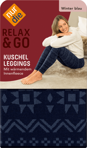 Kuschel Leggings mit Norweger-Muster blau 100 DEN, 36/38, 1 St Gr