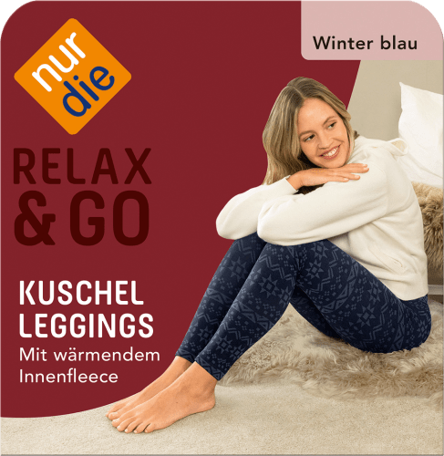 Kuschel Leggings mit Norweger-Muster blau Gr. 40/42, 100 DEN, 1 St | Strumpfhosen & Leggings