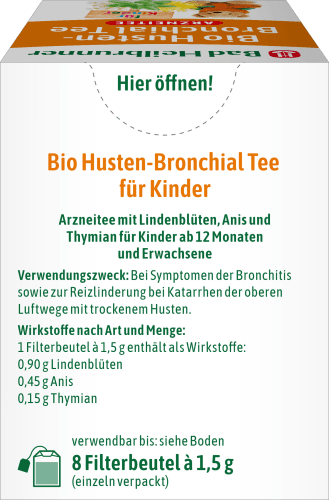 Husten-Bronchial Tee (8 Kindertee, 12 g Beutel),