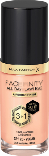 Rose, 30 Day All Flawless LSF Facefinity ml Natural Foundation 20, 50