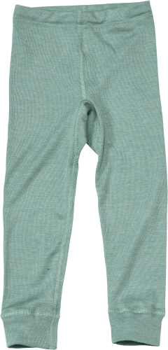 Unterhose lang, Gr. 104, aus Bio-Wolle und Seide, grün, 1 St