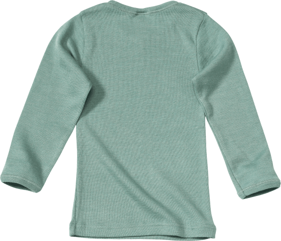 Bio-Wolle Unterhemd St grün, Gr. aus langarm Seide, 1 und 110/116,