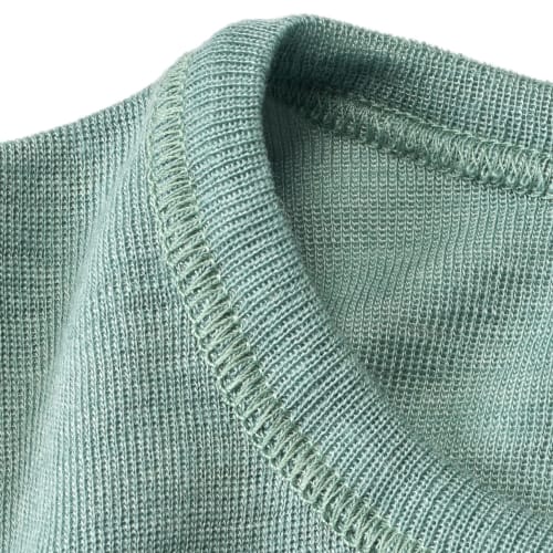 1 Seide, Unterhemd langarm Bio-Wolle grün, 110/116, aus Gr. und St