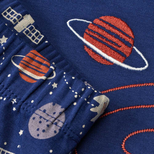 92, Gr. 1 St blau, Weltraum-Motiv, mit Schlafanzug