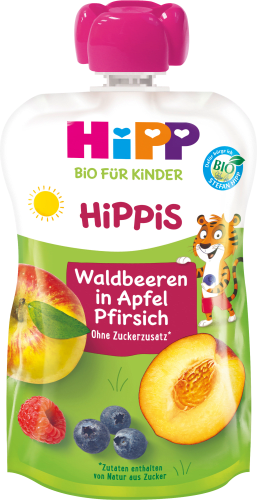 Hippis in ab 1 g 100 Apfel-Pfirsich Quetschie Waldbeeren Jahr,