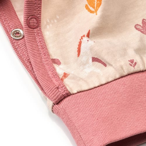 rosa, mit Schlafanzug 1 74/80, Einhorn-Muster, Gr. St