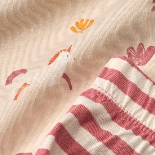 Einhorn-Muster, rosa, 104, Gr. mit Schlafanzug 1 St