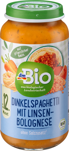 Menü Dinkelspaghetti mit Linsenbolognese, ab dem 12.Monat, 250 g