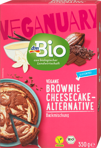 vegane Brownie-Cheesecake-Alternative, Backmischung, 350 g