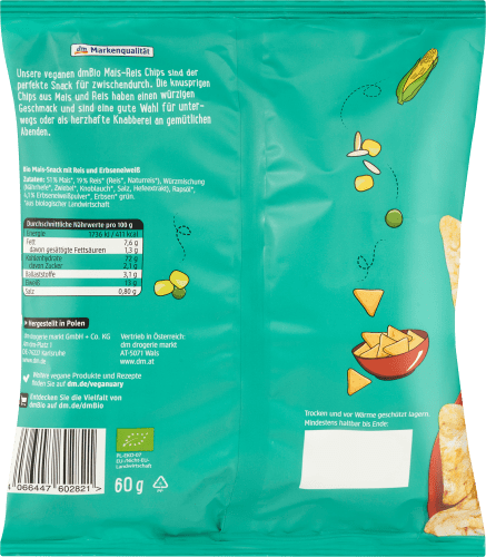 Vegane Mais-Reis Chips No-Cheese-Style, 60 g