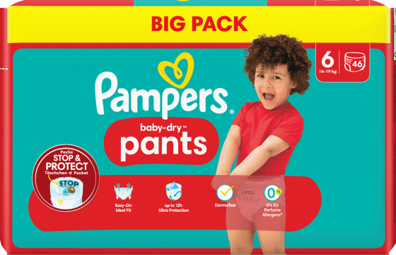 Baby Pants Baby Dry Gr.6 Extra Large (14-19 kg), Big Pack, 46 St