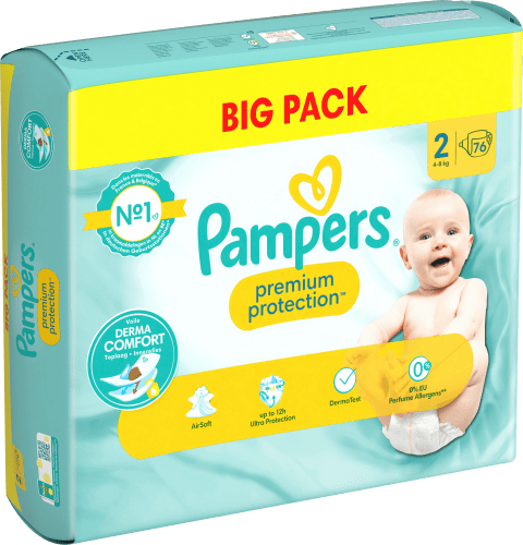 76 Pack, Mini, 2 New Protection Gr. Windeln Baby St (4-8 Premium Big kg),