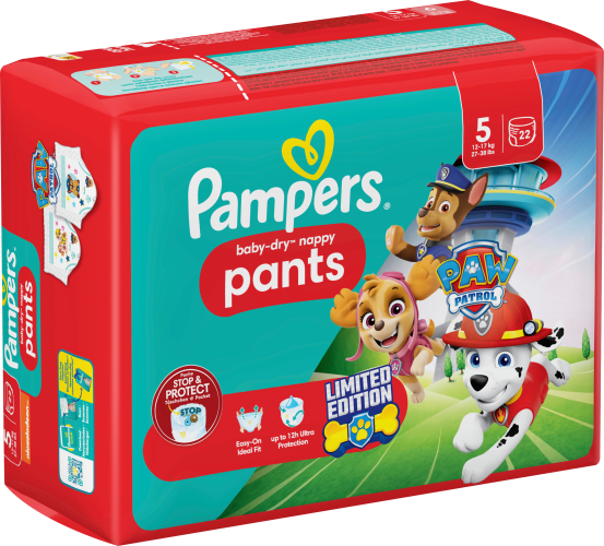 Baby Pants Baby Dry Gr.5 Junior (12-17 kg) Limited Edition Paw Patrol, 22 St