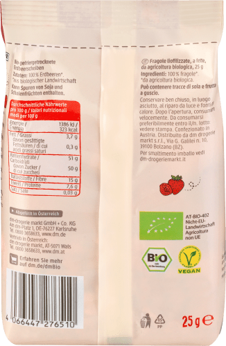 Erdbeerscheiben gefriergetrocknet, Trockenfrüchte, 25 g