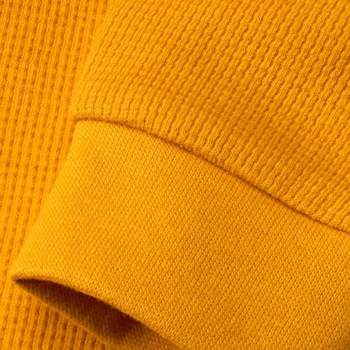 Langarmshirt mit Waffel-Struktur, gelb, Gr. St 98, 1