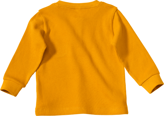 Langarmshirt mit Gr. Waffel-Struktur, 1 St gelb, 116