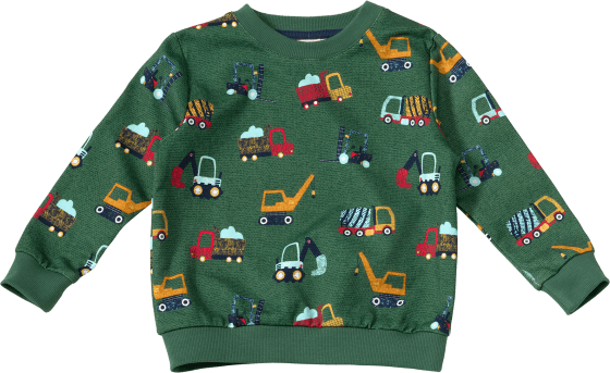 Sweatshirt Pro Climate mit Fahrzeug-Muster, grün, Gr. 104, 1 St