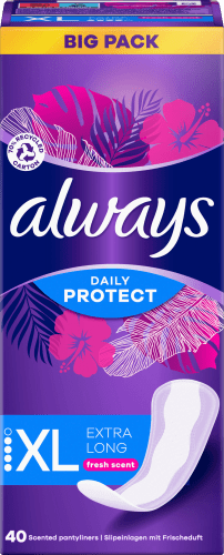 Slipeinlagen Daily Protect Extra Long mit Frischeduft BigPack, 40 St