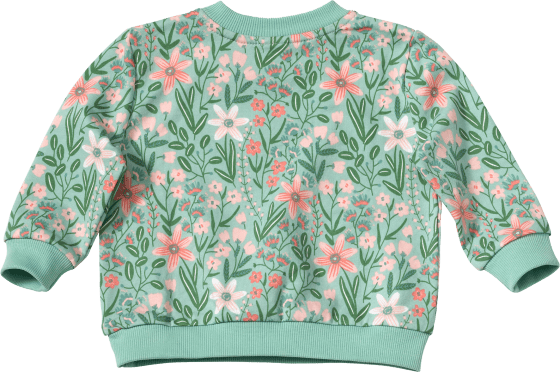 Sweatshirt Pro Climate St grün, Blumen-Muster, Gr. 1 mit 74