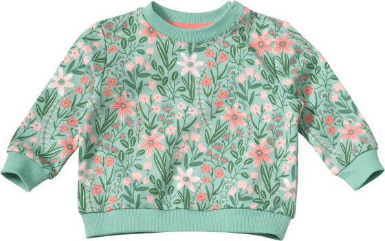 1 Sweatshirt Climate mit Blumen-Muster, grün, Gr. St 74, Pro