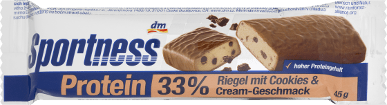 & g Geschmack, Cream Cookies 45 Proteinriegel 33%,
