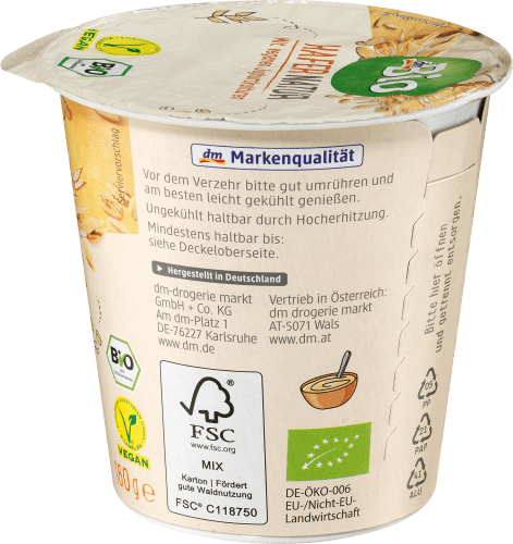 Hafer, 160 veganen Natur mit Joghurtkulturen, g